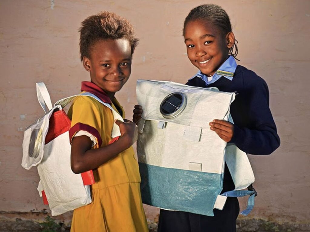 Pupils with Rethaka Repurpose Schoolbags.