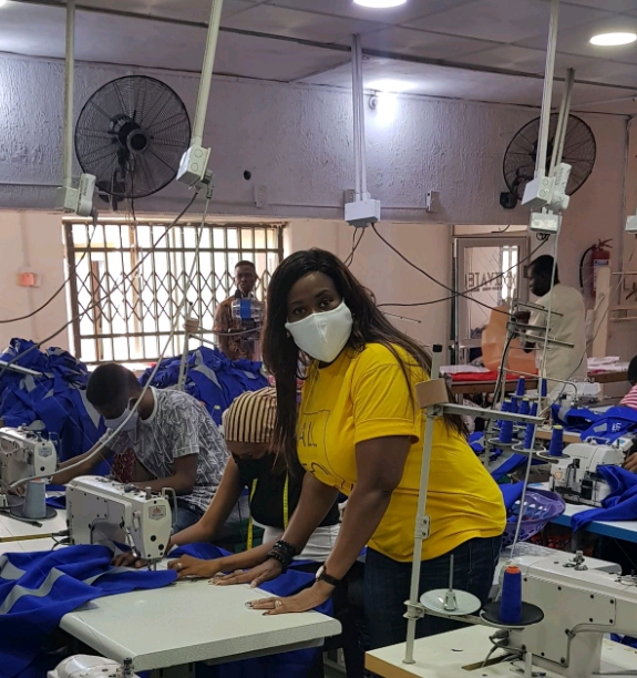 Sola Babatunde at OSC production factory.